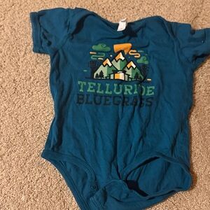 Telluride bluegrass blue -Teal Graphic Baby Onesie